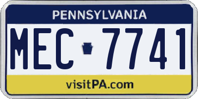 PA license plate MEC7741