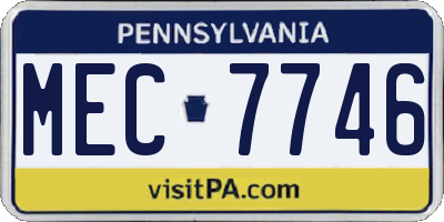 PA license plate MEC7746