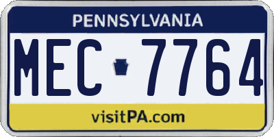 PA license plate MEC7764