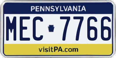 PA license plate MEC7766