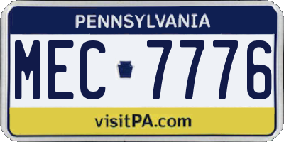 PA license plate MEC7776