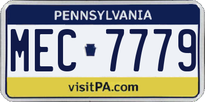 PA license plate MEC7779