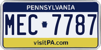 PA license plate MEC7787