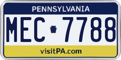 PA license plate MEC7788