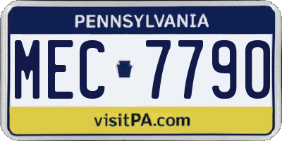 PA license plate MEC7790