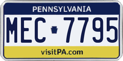 PA license plate MEC7795