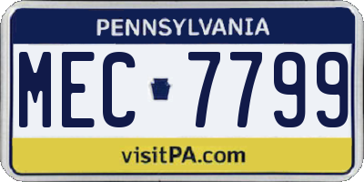 PA license plate MEC7799