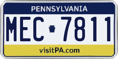 PA license plate MEC7811