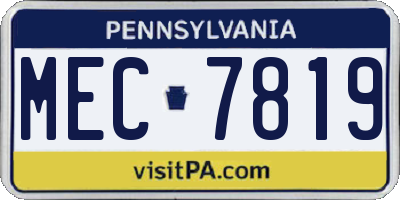 PA license plate MEC7819
