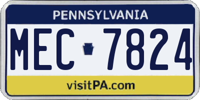 PA license plate MEC7824