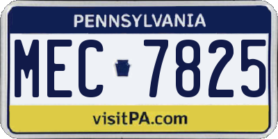 PA license plate MEC7825