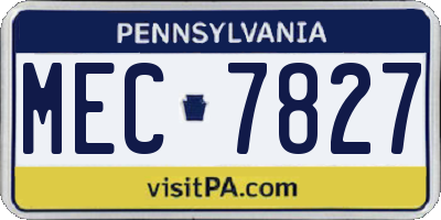 PA license plate MEC7827