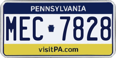 PA license plate MEC7828