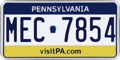 PA license plate MEC7854