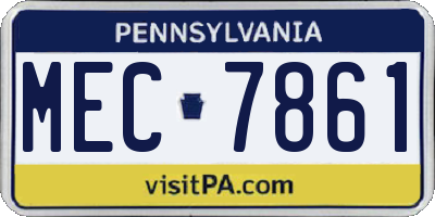 PA license plate MEC7861