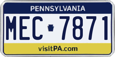 PA license plate MEC7871