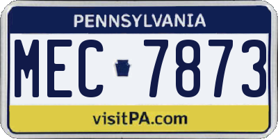 PA license plate MEC7873