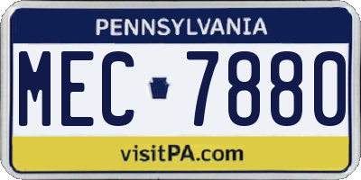 PA license plate MEC7880