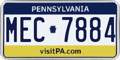 PA license plate MEC7884