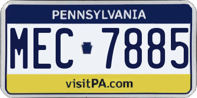 PA license plate MEC7885