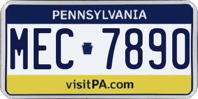 PA license plate MEC7890
