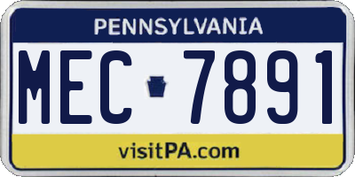 PA license plate MEC7891
