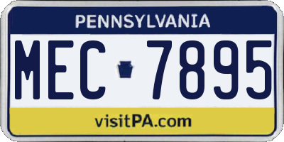 PA license plate MEC7895