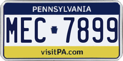 PA license plate MEC7899