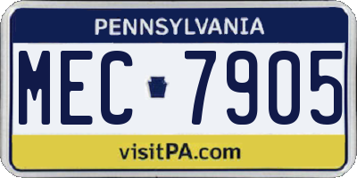 PA license plate MEC7905