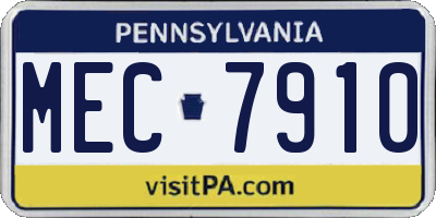 PA license plate MEC7910