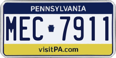 PA license plate MEC7911