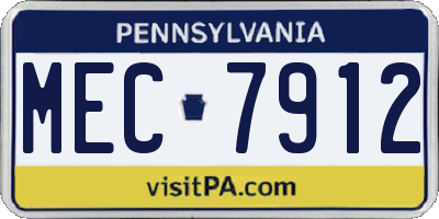 PA license plate MEC7912