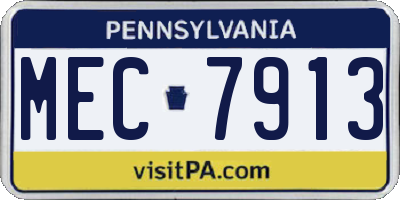 PA license plate MEC7913
