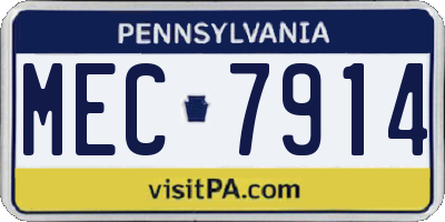 PA license plate MEC7914