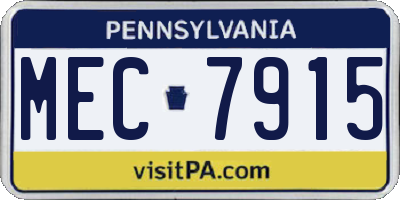 PA license plate MEC7915
