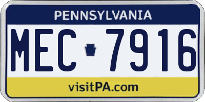 PA license plate MEC7916