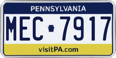 PA license plate MEC7917
