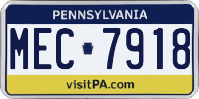 PA license plate MEC7918