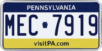 PA license plate MEC7919