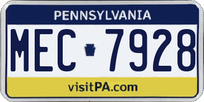 PA license plate MEC7928