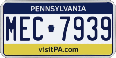 PA license plate MEC7939