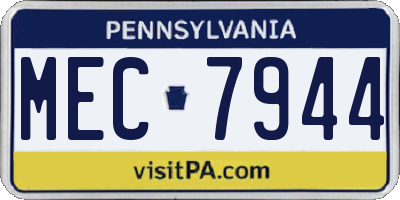 PA license plate MEC7944