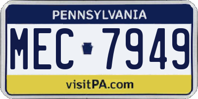 PA license plate MEC7949
