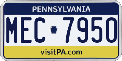PA license plate MEC7950