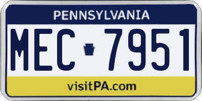 PA license plate MEC7951