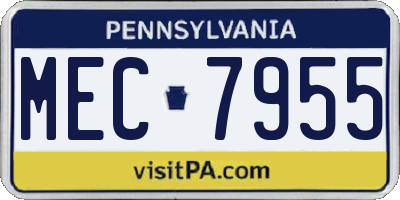 PA license plate MEC7955