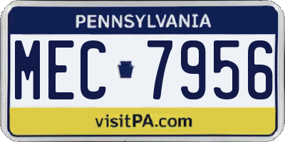 PA license plate MEC7956