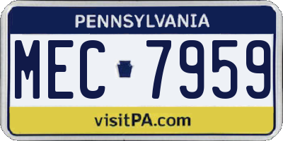 PA license plate MEC7959