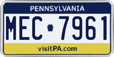 PA license plate MEC7961