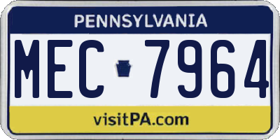 PA license plate MEC7964